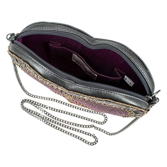 Mary Frances Love In Crossbody Heart Bag Zip Handbag Pink Gold Silver Purse NEW - Picture 6 of 7